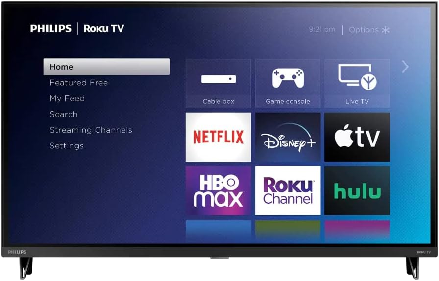 PHILIPS 32-Inch 720p HD LED Roku Smart TV with Voice Control App, Airplay, Screen Casting,  300+ Free Streaming Channels